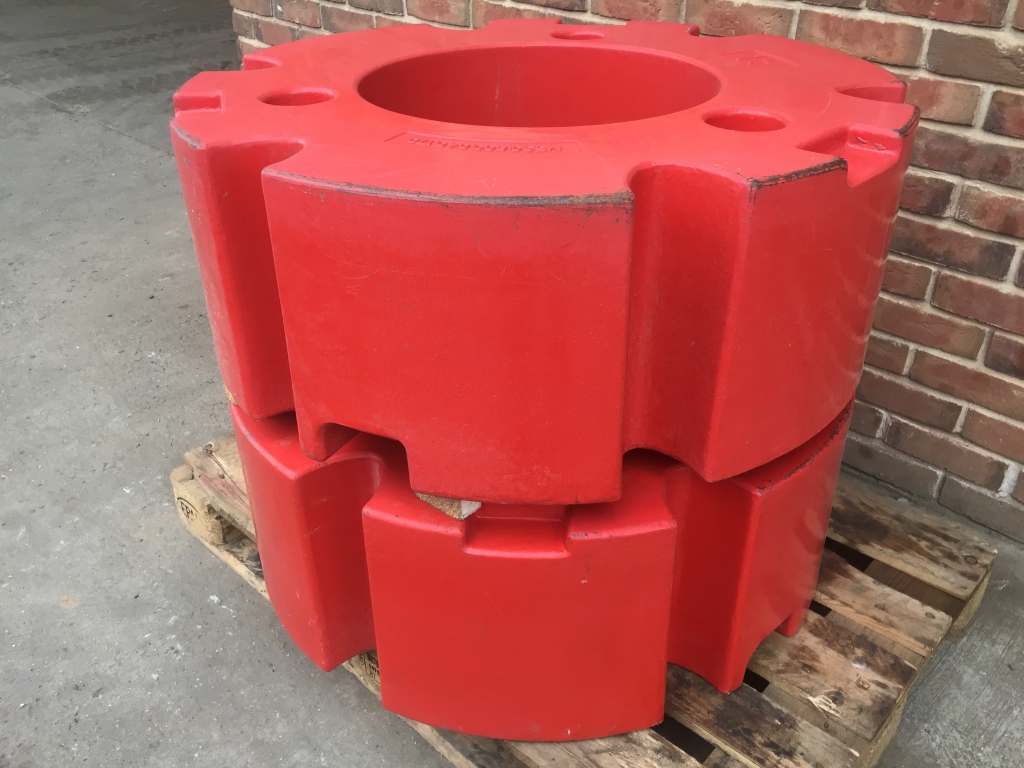 2x 1000kg Fendt rear wheel weights