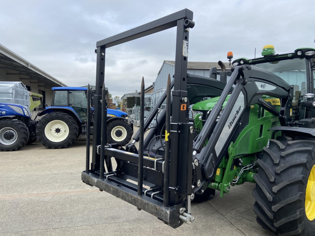 Quicke L+ bale fork, 2024, unused, hydraulic folding tine kit, height adjustable frame, bolt on Euro hooks
