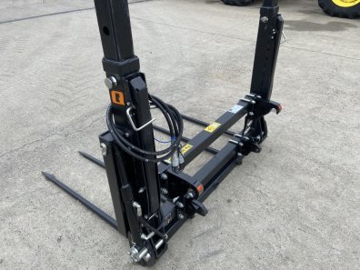 Quicke L+ bale fork, 2024, unused, hydraulic folding tine kit, height adjustable frame, bolt on Euro hooks