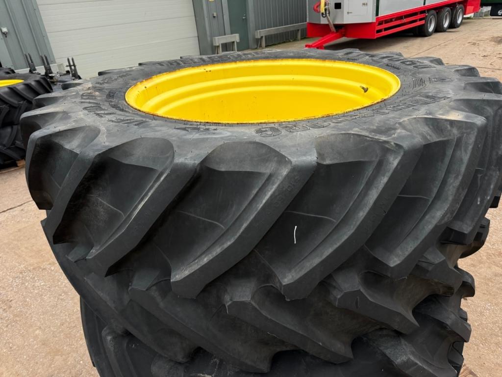 2x 710/60/42 Trelleborg 95% tyres fitted to John Deere 10 stud wheels