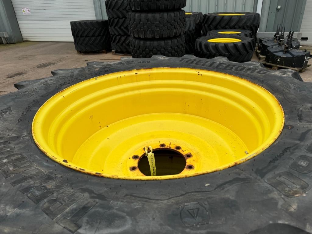 2x 710/60/42 Trelleborg 95% tyres fitted to John Deere 10 stud wheels