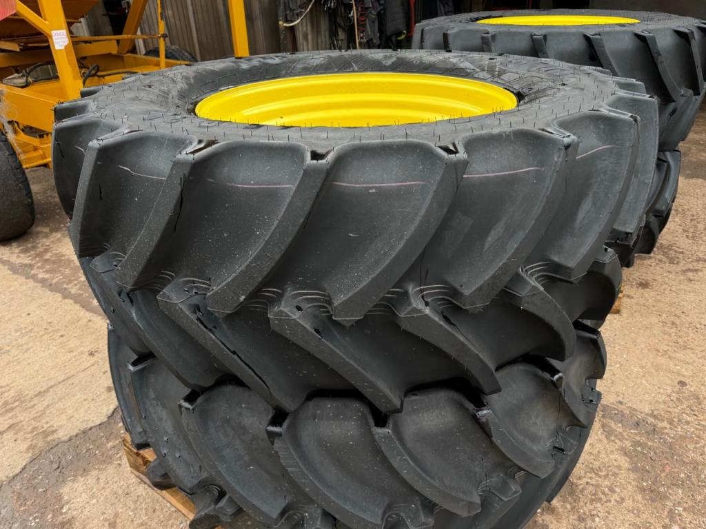 2x 540/65/30 Mitas tyres fitted to John Deere wheels, will fit JD 7530, 6155R, 6R 185, 6195