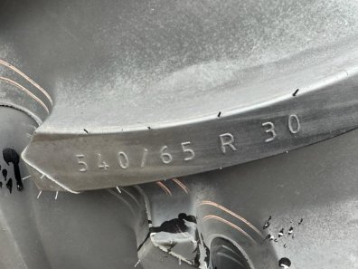 2x 540/65/30 Mitas tyres fitted to John Deere wheels, will fit JD 7530, 6155R, 6R 185, 6195