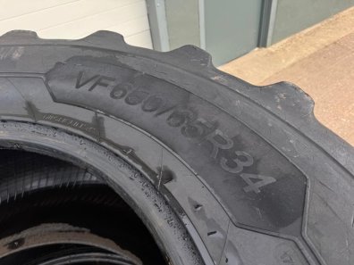 2x VF 650/65/34 Michelin Axiobib2 tyres, 50%
