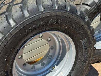 4x new 560/45/22.5 BKT tyres fitted to 10 stud wheels
