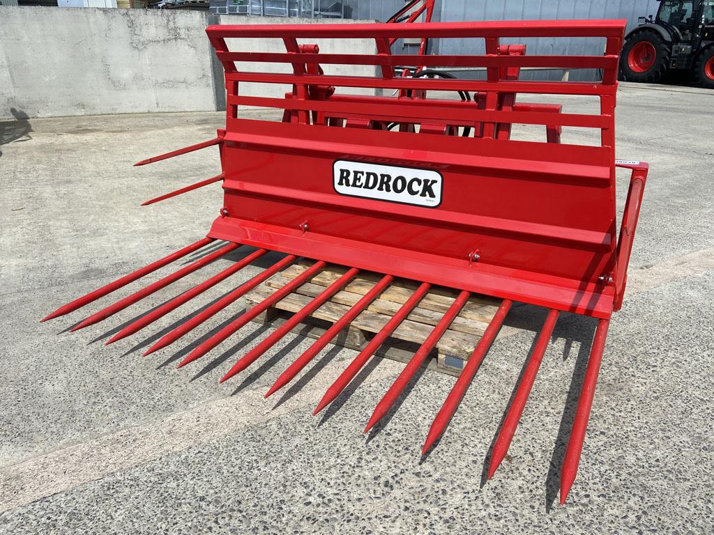 Redrock 7ft 6" buckrake, NEW, hydraulic push off, three point linkage, 12 bottom tines + 4 side