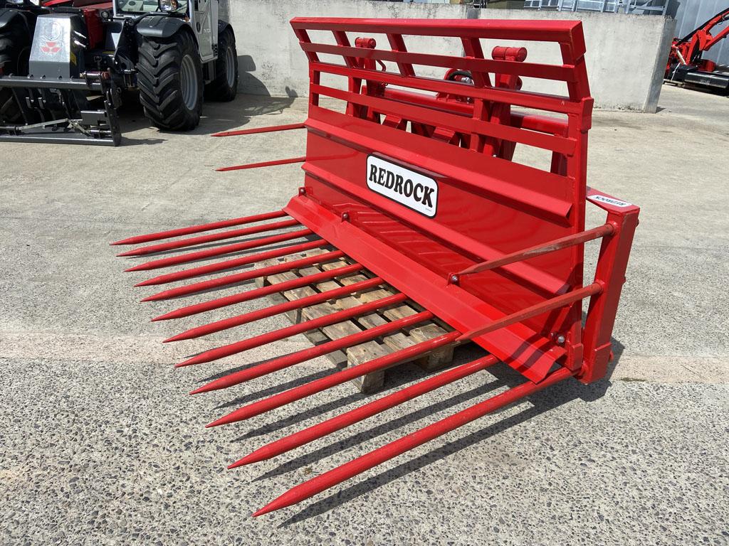 Redrock 7ft 6" buckrake, NEW, hydraulic push off, three point linkage, 12 bottom tines + 4 side