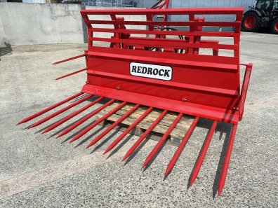 Redrock 7ft 6" buckrake, NEW, hydraulic push off, three point linkage, 12 bottom tines + 4 side