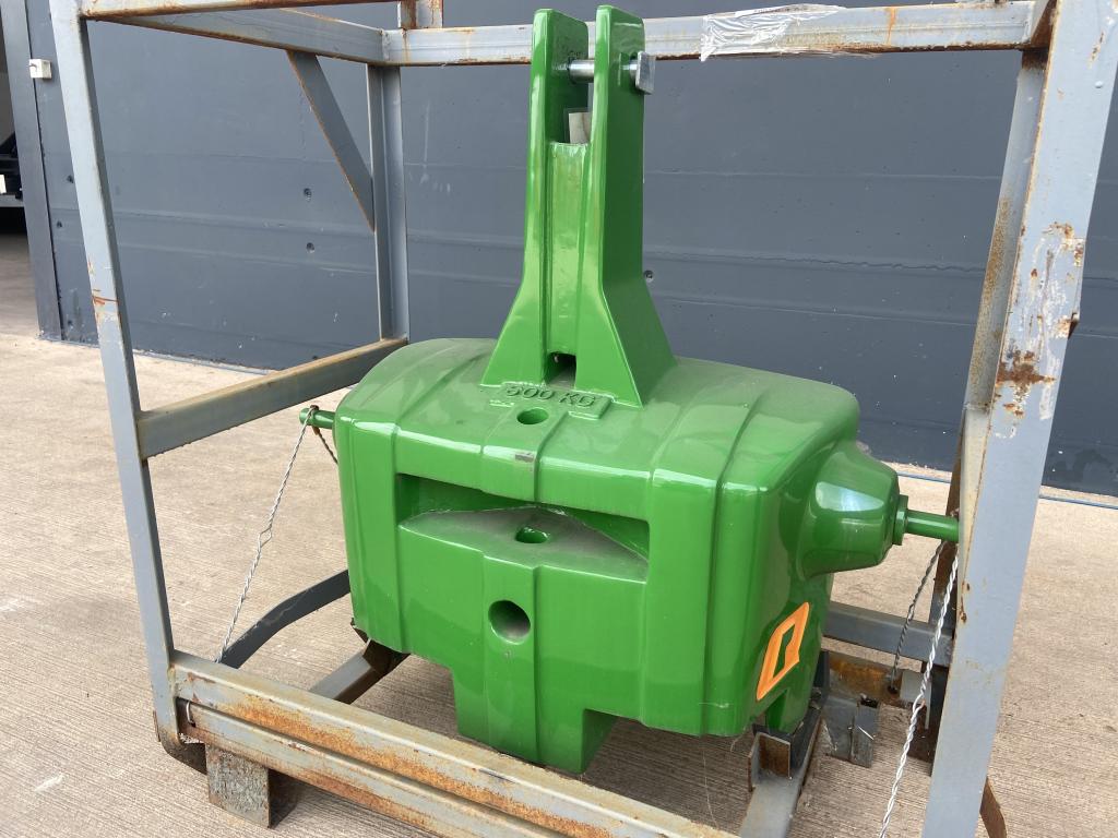 Quicke 600kg weight block, NEW, John Deere green, compatible with 600kg extension