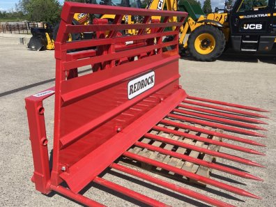 Redrock 8ft 6" buckrake, NEW, hydraulic push off, three point linkage, 13 bottom tines + 4 side