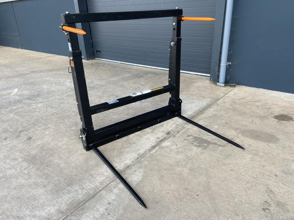 Quicke L+ bale fork, NEW, hinged lower folding tines, extra top tines, height adjustable frame, bracket ready