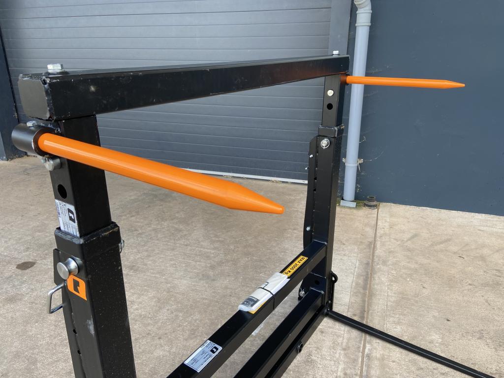 Quicke L+ bale fork, NEW, hinged lower folding tines, extra top tines, height adjustable frame, bracket ready