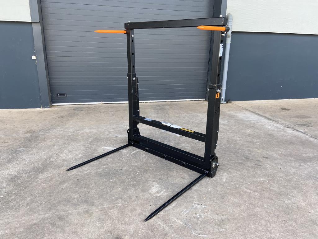 Quicke L+ bale fork, NEW, hinged lower folding tines, extra top tines, height adjustable frame, bracket ready