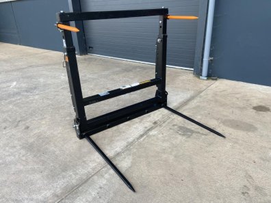 Quicke L+ bale fork, NEW, hinged lower folding tines, extra top tines, height adjustable frame, bracket ready