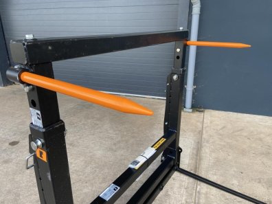 Quicke L+ bale fork, NEW, hinged lower folding tines, extra top tines, height adjustable frame, bracket ready