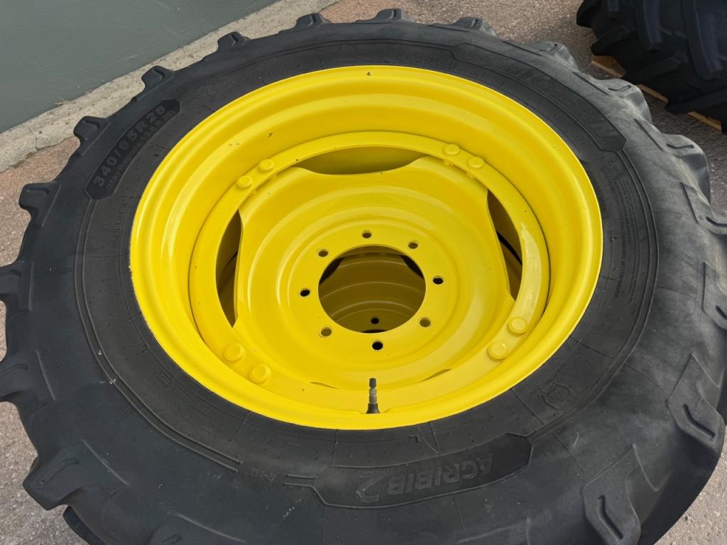 2x 16.9/38 + 2x 13.6/28 Michelin tyres fitted to John Deere wheels