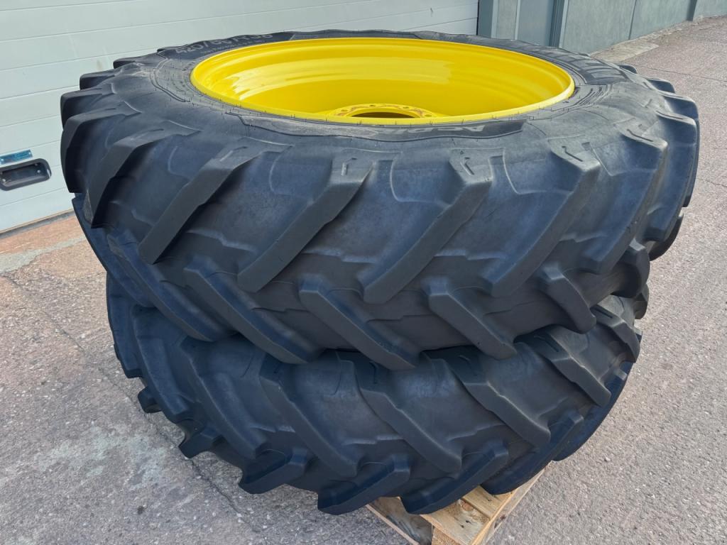 2x 16.9/38 + 2x 13.6/28 Michelin tyres fitted to John Deere wheels