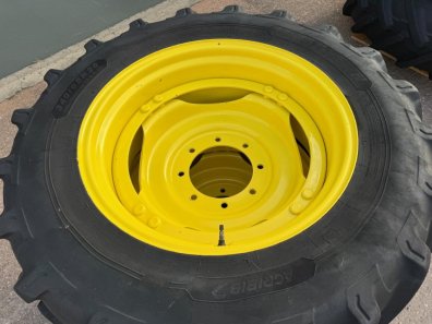 2x 16.9/38 + 2x 13.6/28 Michelin tyres fitted to John Deere wheels