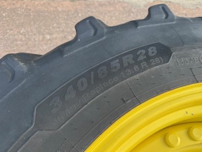 2x 16.9/38 + 2x 13.6/28 Michelin tyres fitted to John Deere wheels