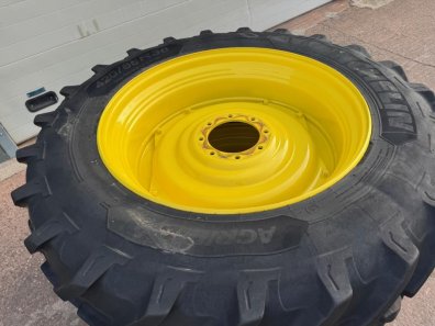 2x 16.9/38 + 2x 13.6/28 Michelin tyres fitted to John Deere wheels