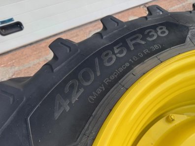 2x 16.9/38 + 2x 13.6/28 Michelin tyres fitted to John Deere wheels