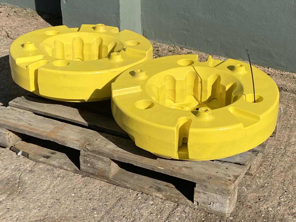 John Deere rear wheel weights, NEW, complete with 8 stud carriers