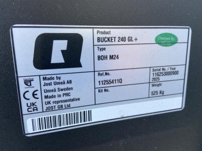 Quicke 240GL bucket, NEW, 7ft 6 wide, 1.7 cube, choice of bolt on hooks, optional bolt on cutting edgen