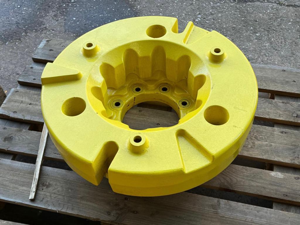 John Deere rear wheel weights, complete with 8 stud carriers, as new