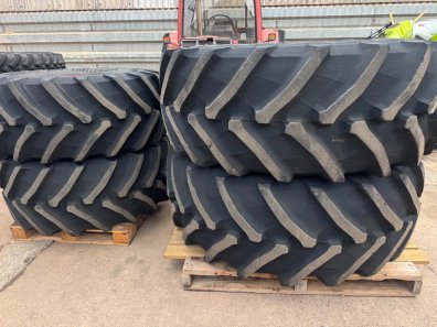 2x 650/75/38 + 2x 600/65/28 90% Trelleborg tyres fitted to Fendt 724 wheels, as new