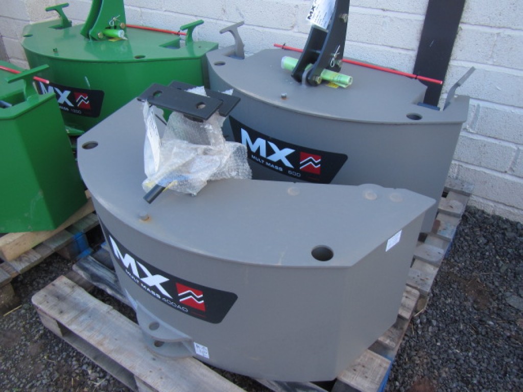 New MX front weights, 600kg, 900kg and 1,200kg, available in green or grey