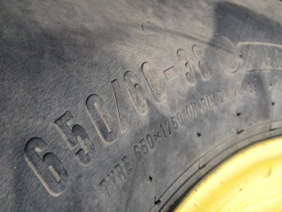 2x 650/60/38 + 2x 500/60/26.5 Trelleborg tyres, fitted to John Deere wheels