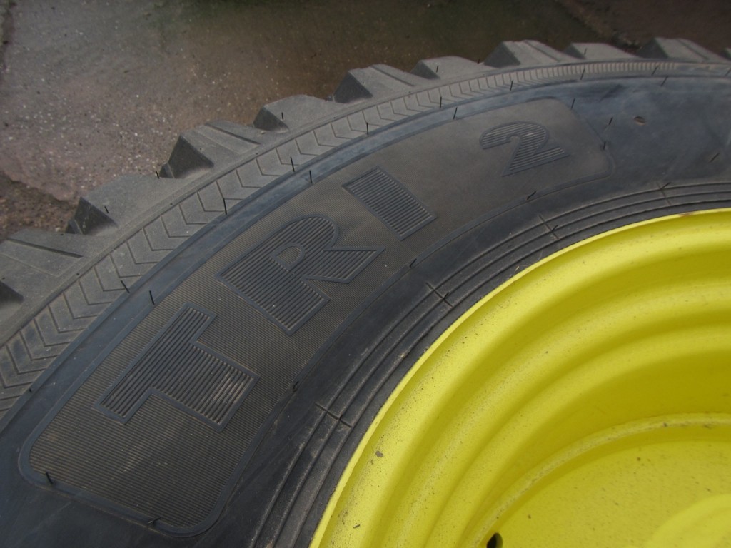 Nokian 480/80/34 + 400/80/24 TRI 2 industrial tractor tyres, 90%, fitted to  John Deere wheels