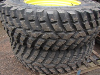 Nokian 480/80/34 + 400/80/24 TRI 2 industrial tractor tyres, 90%, fitted to  John Deere wheels