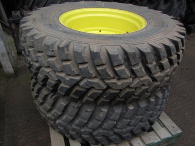 Nokian 480/80/34 + 400/80/24 TRI 2 industrial tractor tyres, 90%, fitted to  John Deere wheels