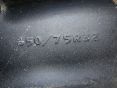 2x 650/75/32 Goodyear tyres, fitted to John Deere wheels to fit JD 7450 forager