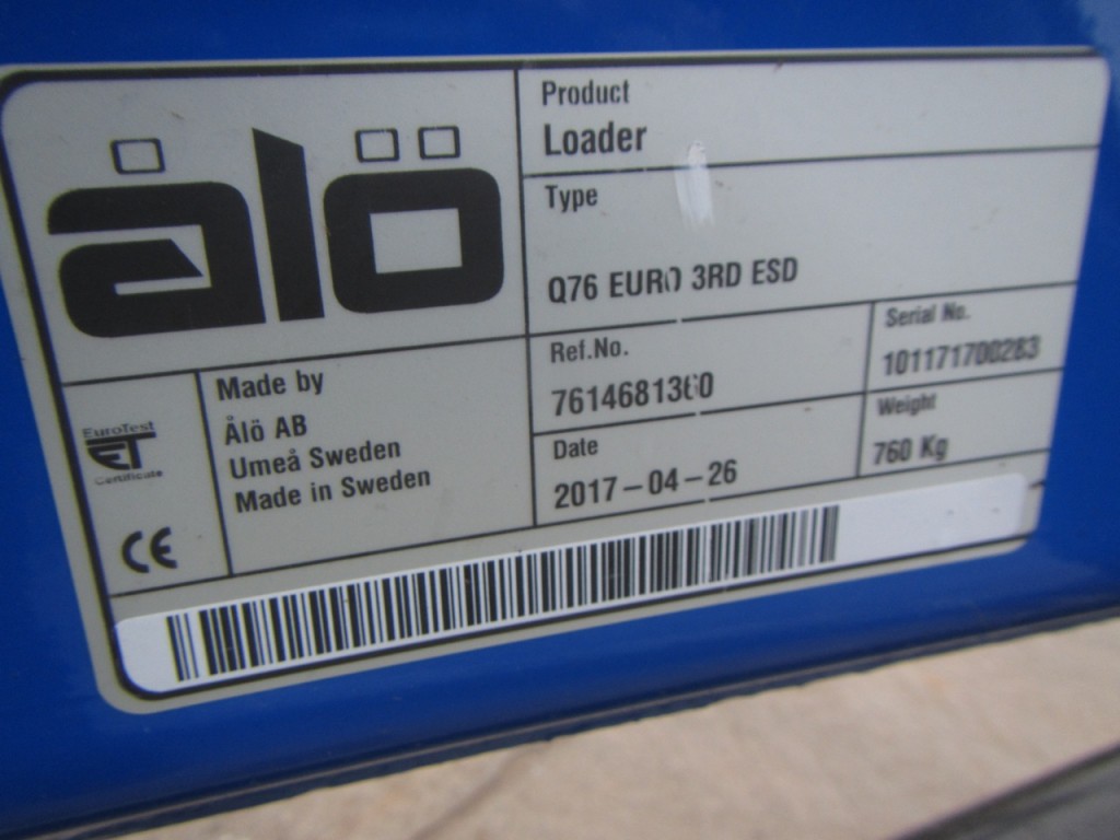 Quicke Q76 loader, new, soft drive, third service, Euro carriage