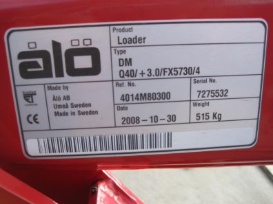 Massey Ferguson 940 loader, October 2008, third service, Euro carrige, in as new condition