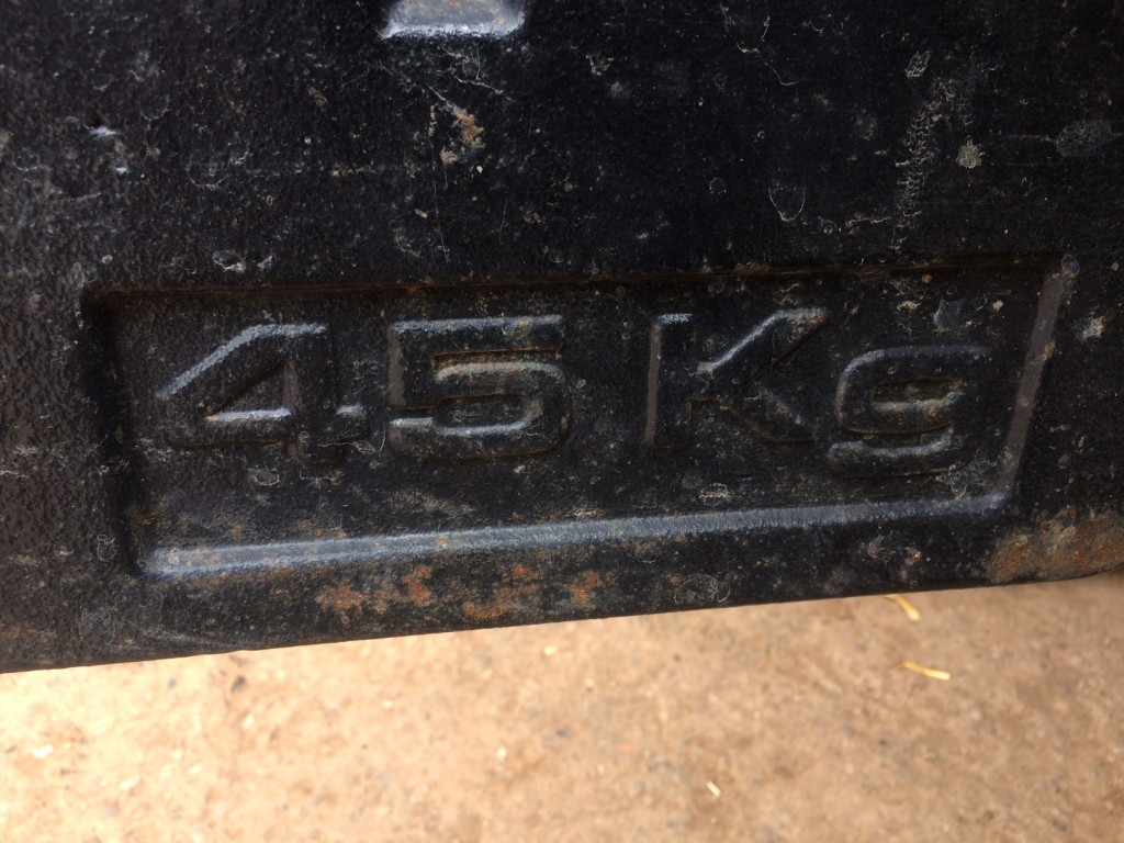 10x 45kg New Holland fan weights complete with tow eye