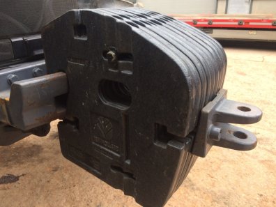 10x 45kg New Holland fan weights complete with tow eye