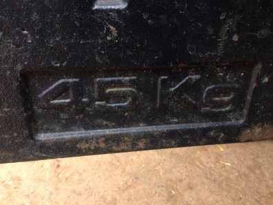 10x 45kg New Holland fan weights complete with tow eye