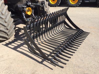 new Quicke front linkage mounted stone forks, 1.5 - 2.3 meters wide, designed to pick up, clean and carry stone
