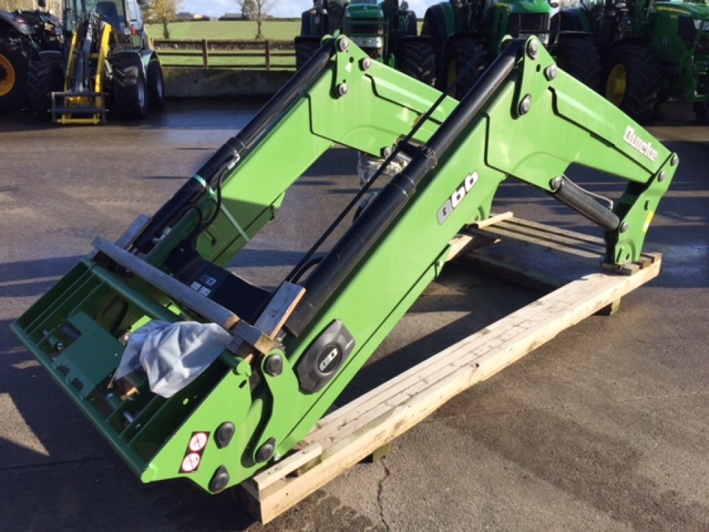 Quicke Q66 loader boom, new, Euro/Trima carriage, soft ride, third service, Fendt nature green