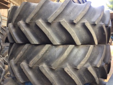 2x 16.9/34 Goodyear Super Traction Radial tyres 70%