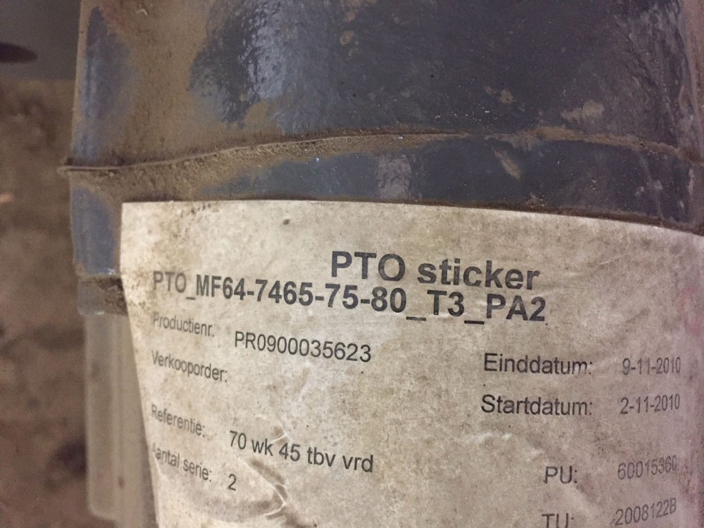 Zuidberg PTO and fitting kit, new, to fit Massey Ferguson black chassis Perkins engine tractor
