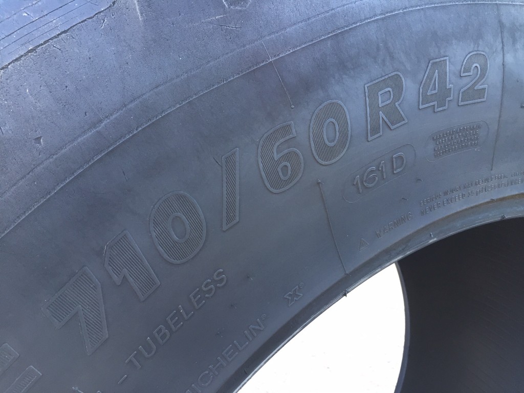 4x 710/60/42 Michelin tyres 20%
