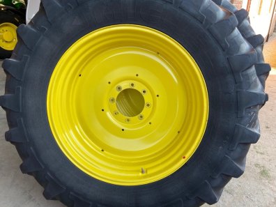 2x 18.4/38 Michelin tyres fitted to John Deere wheels