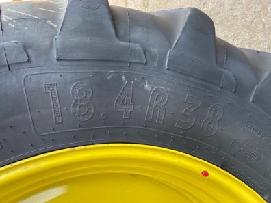 2x 18.4/38 Michelin tyres fitted to John Deere wheels