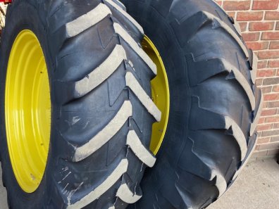 2x 18.4/38 Michelin tyres fitted to John Deere wheels