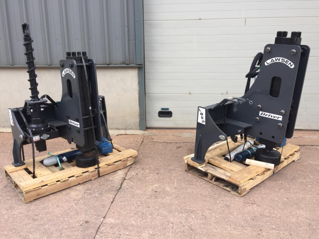 new Lawsen post drivers available with concrete chisel and auger, to suit telehandler, skidsteer and slew machines