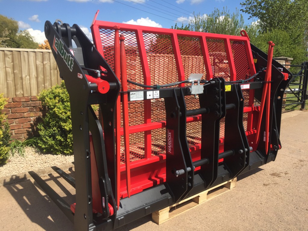 Albutt B809PPHX push off buckrake, new, 9ft wide, 11x hardox tines + 4x KV side tines, three point linkage brackets